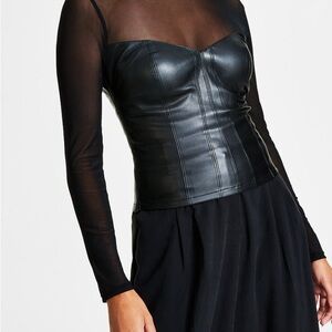 🆕 Bar III faux leather top